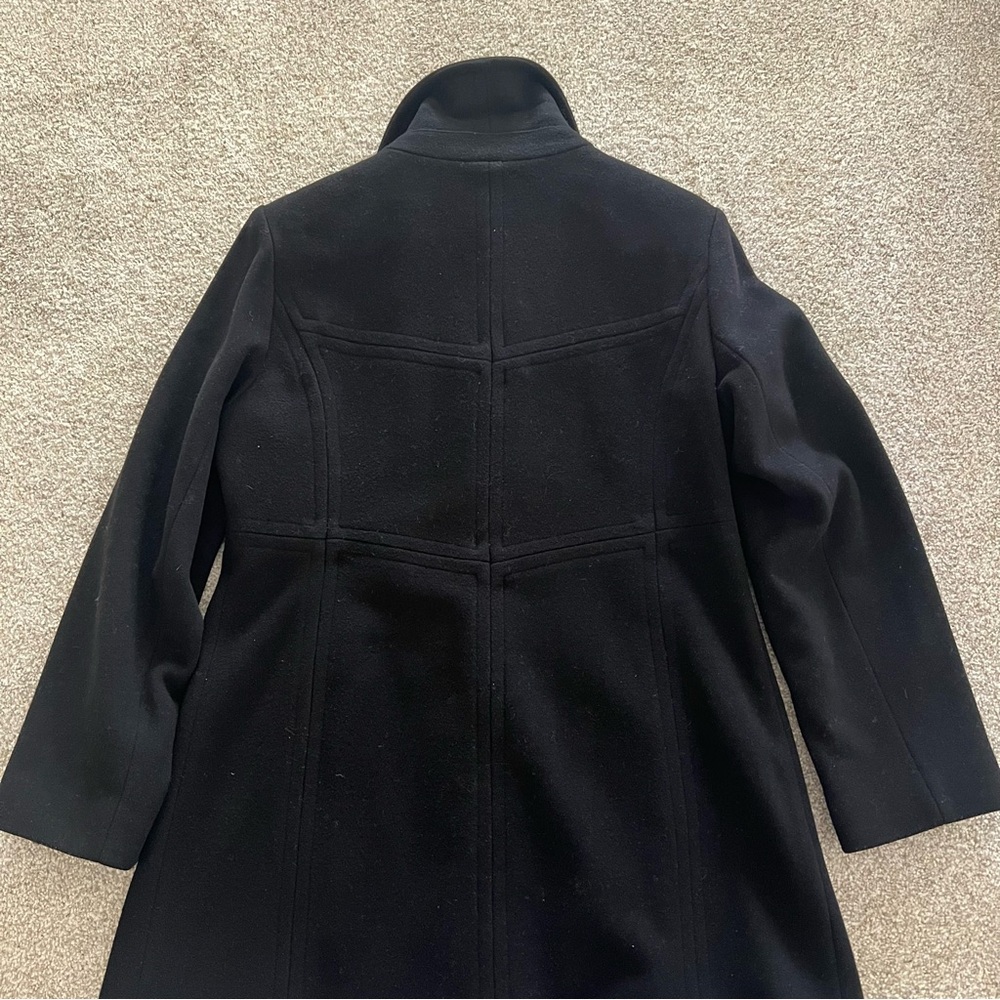NWOT Anne Klein Black Wool Mid Length Coat - Picture 7 of 13